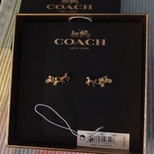 Coach carriage earrings in rose gold